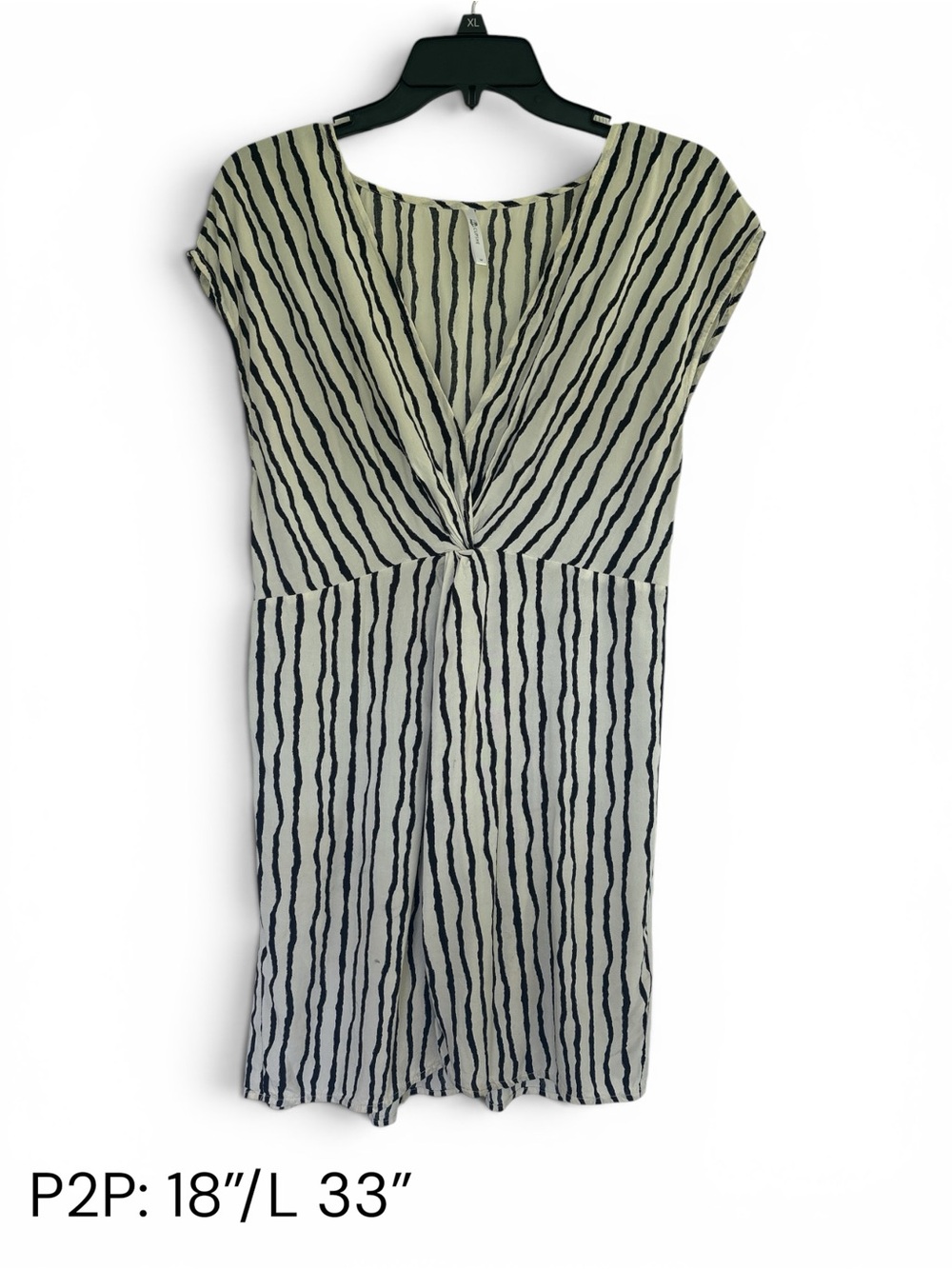 Cupshe Black and Cream Striped Knot-Front Swim Coverup